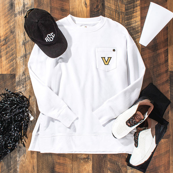 Vanderbilt Commodores crewneck sweatshirt flatlay