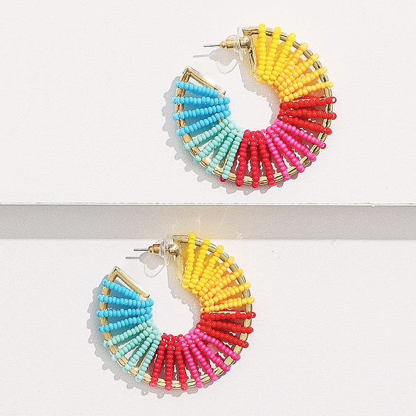 colorful statement circle hoop earrings