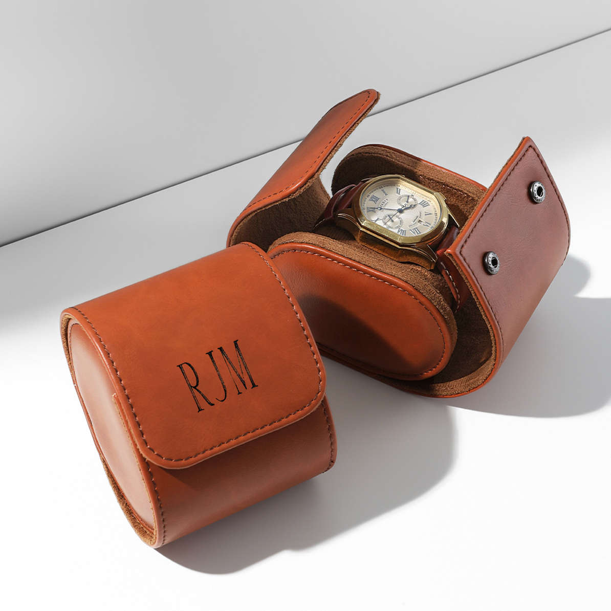 leather travel watch holder