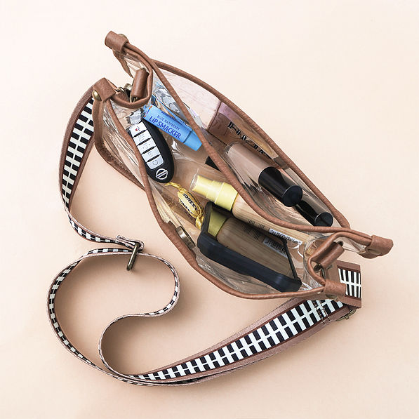 brown clear saddlebag inside shot