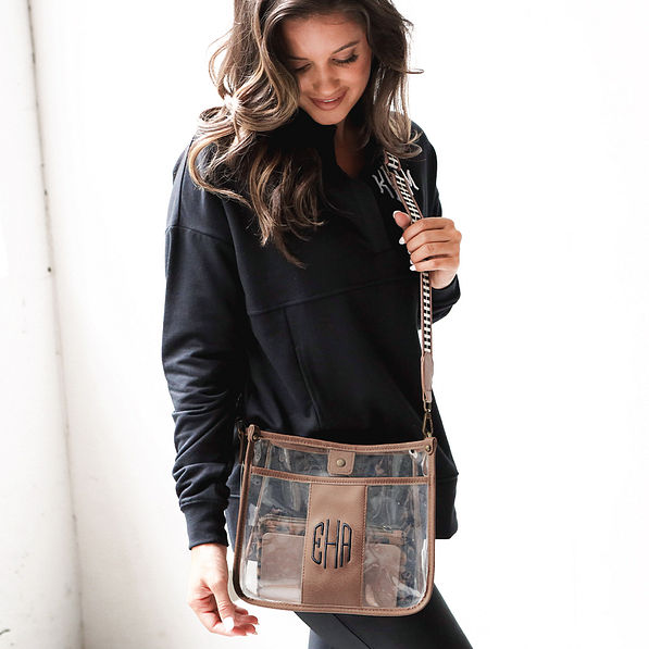 brown clear saddlebag on peyton
