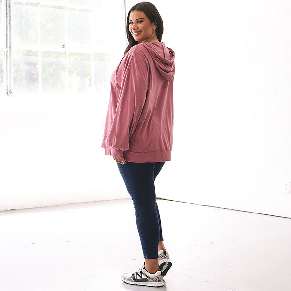 back of monogrammed rose hoodie