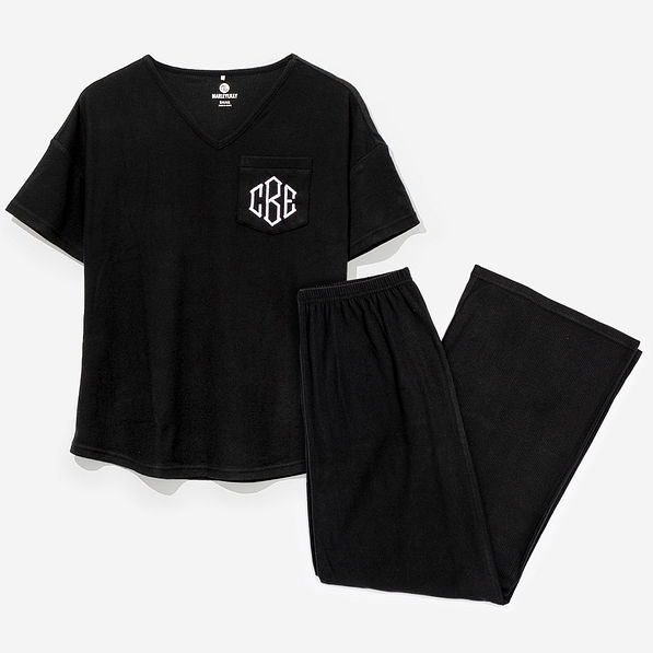 personalized pajamas in black