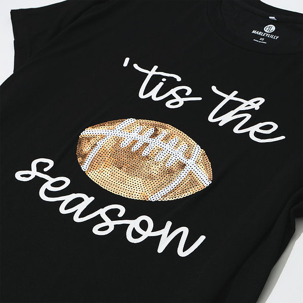 black sequin sports tee flatlay