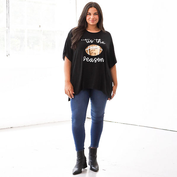 black sequin sports tee on julia
