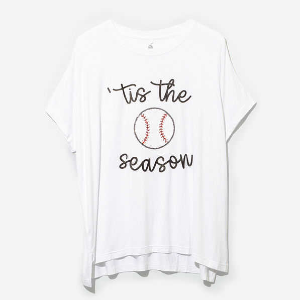Sequin Sports Tee - Baseball