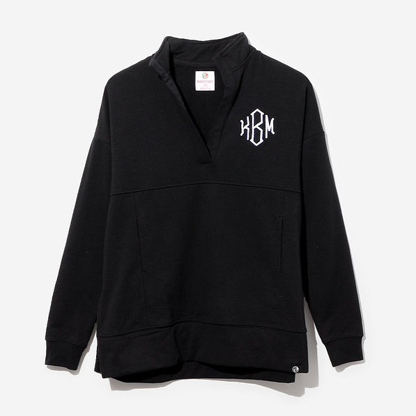 Monogrammed Popover in Black