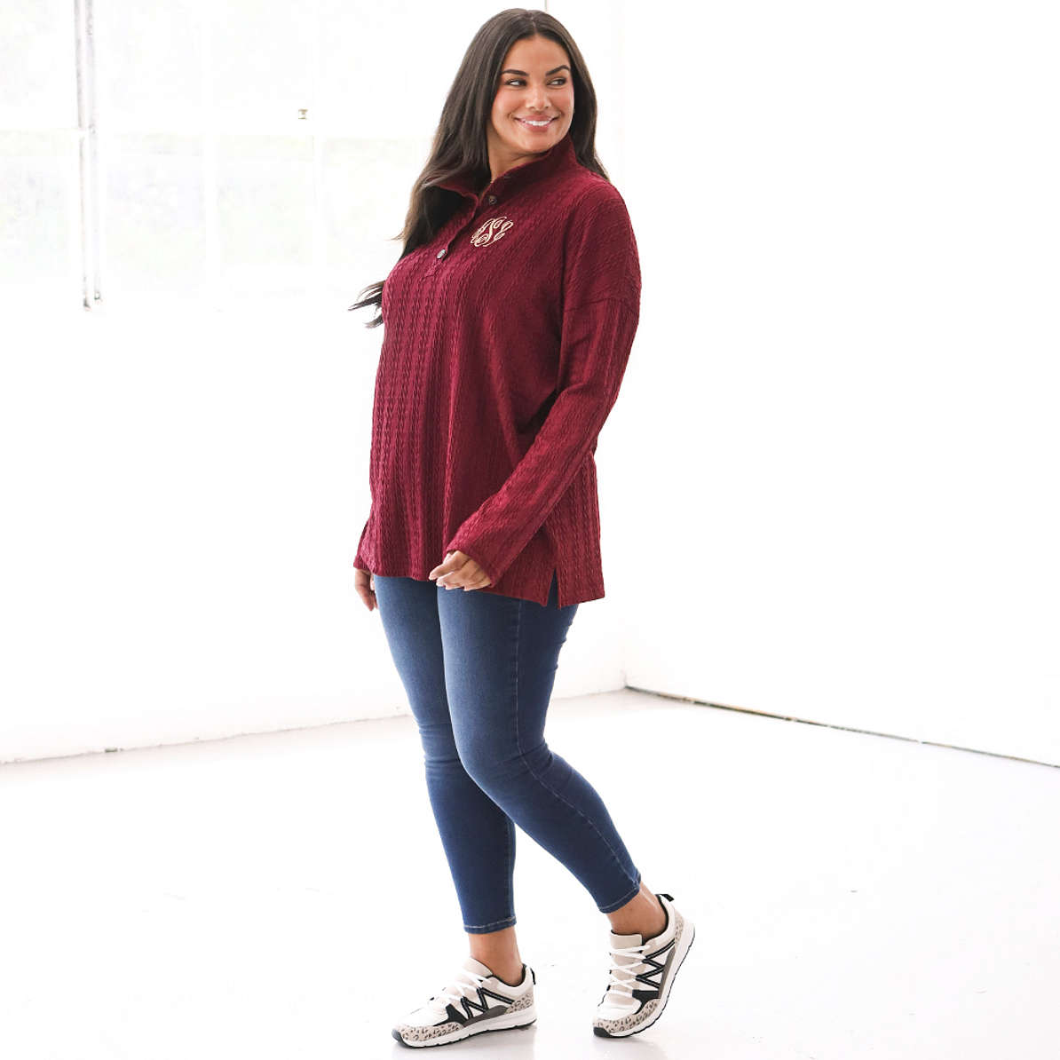 Personalized Cable Knit Pullover Marleylilly