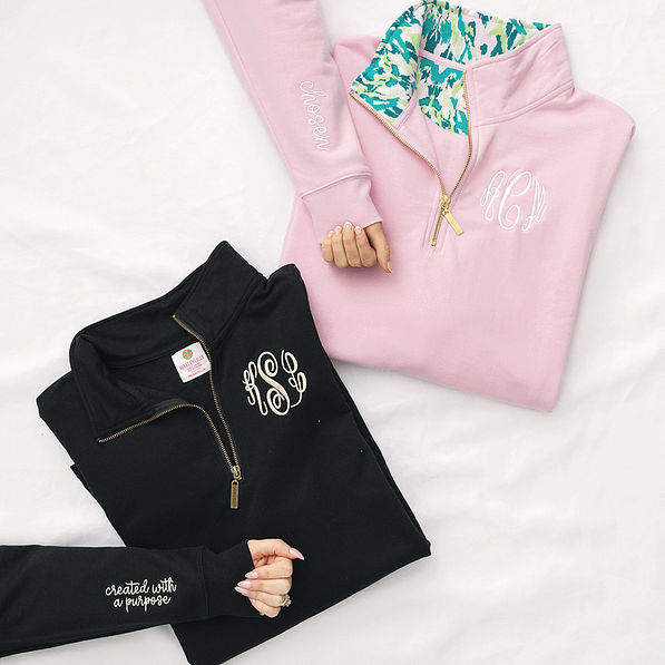 black and bermuda ikat personalized faith pullovers