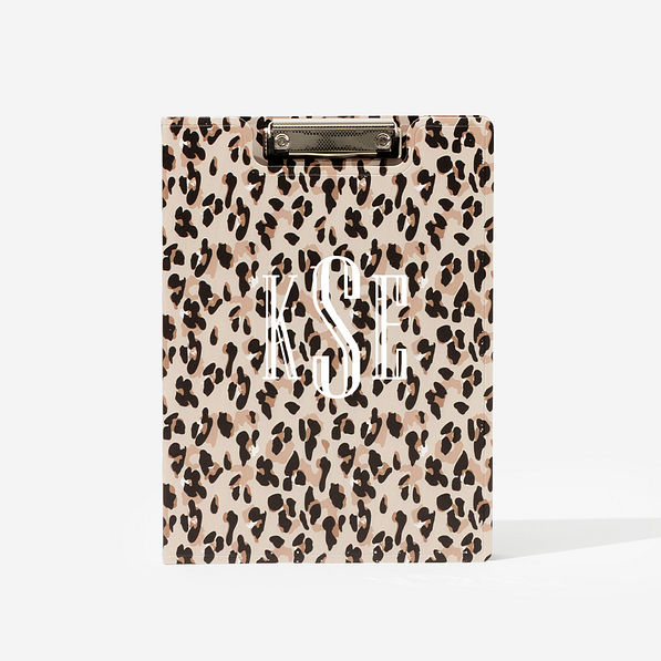 Monogrammed Clipboard in Classic Cheetah