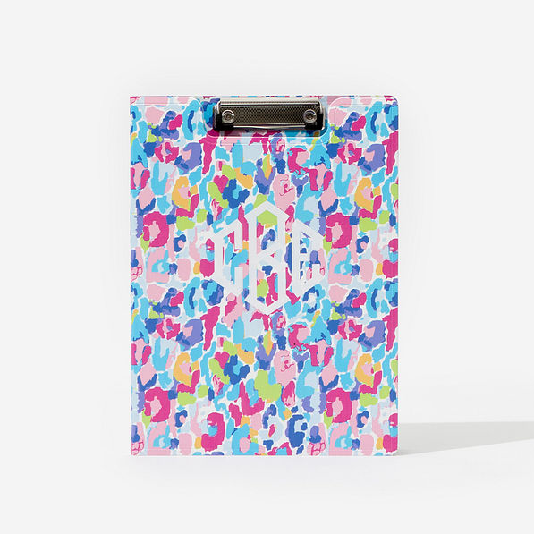Monogrammed Clipboard in Watercolor Cheetah