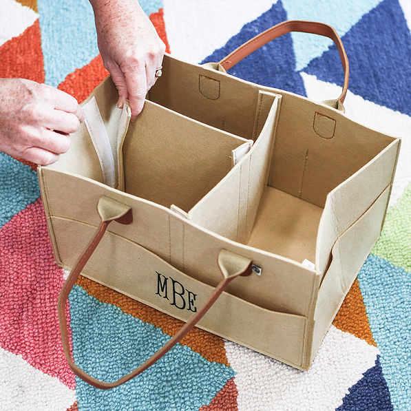 khaki home organizer inside shot