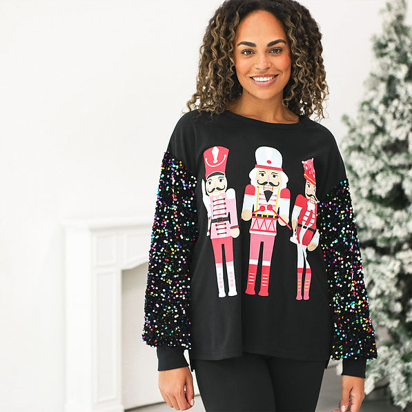 nutcracker sweatshirt on jae