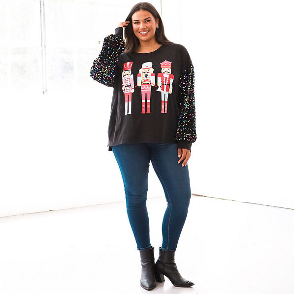 nutcracker sweatshirt on julia ann