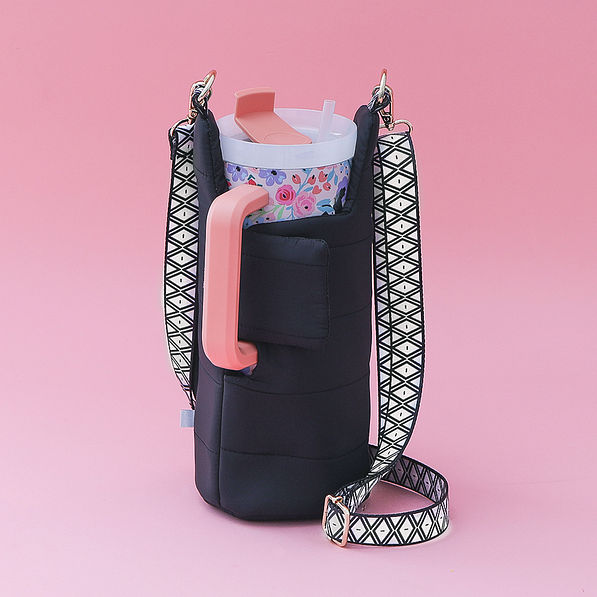 back of black water bottle holder carrier