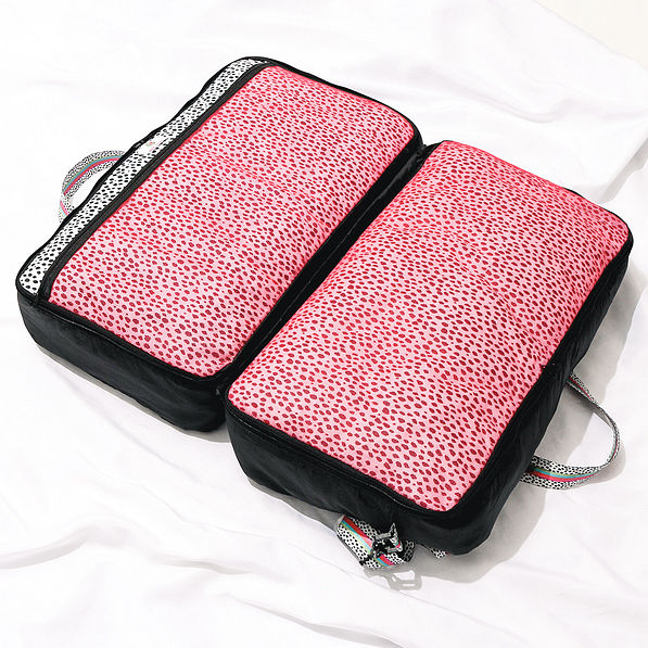 flat monogrammed packable weekend duffle with mesh pockets