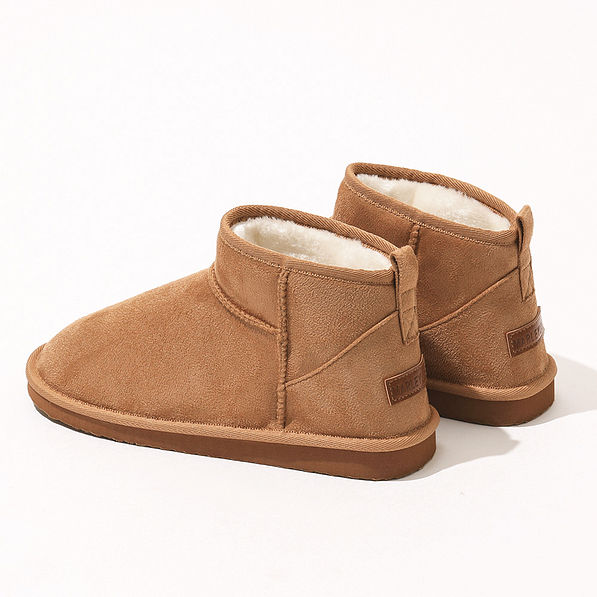 sherpa ankle booties back view