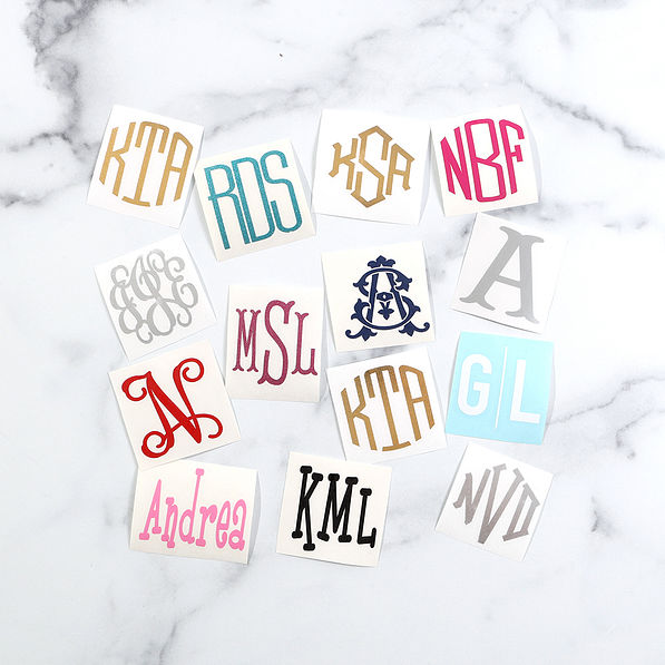 Personalized 2 inch vinyl sticker decal color and font options