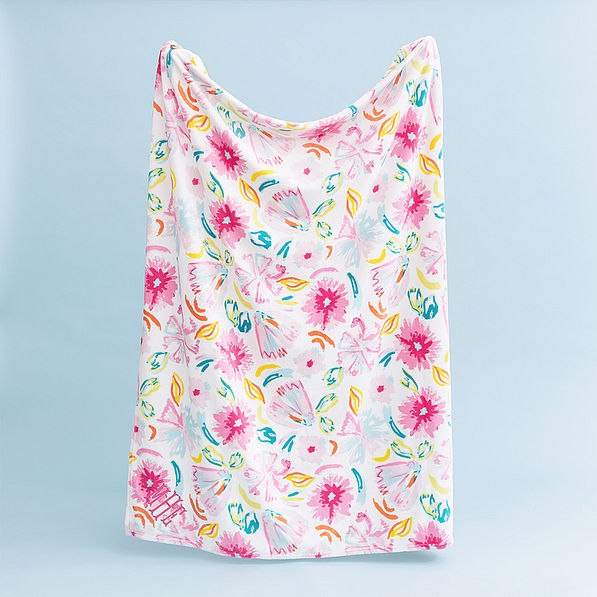 painted petals plush blanket studio shot