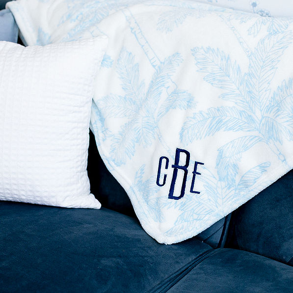 Coastal breeze personalized plush blanket close up