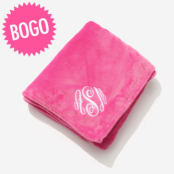 hot pink personalized blanket bogo