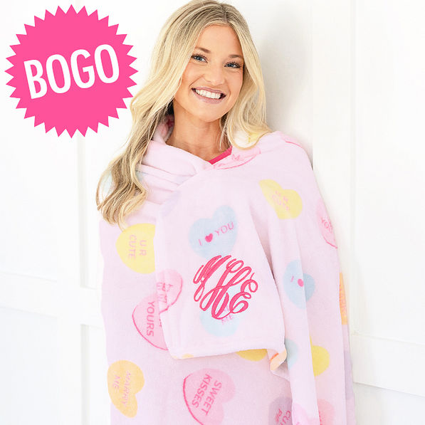 valentine hearts plush blanket - gbogo