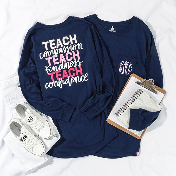 teacher flatlay with clipboard and sneakers