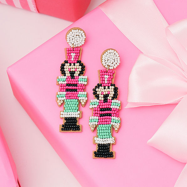 Beaded Nutcracker Keychain