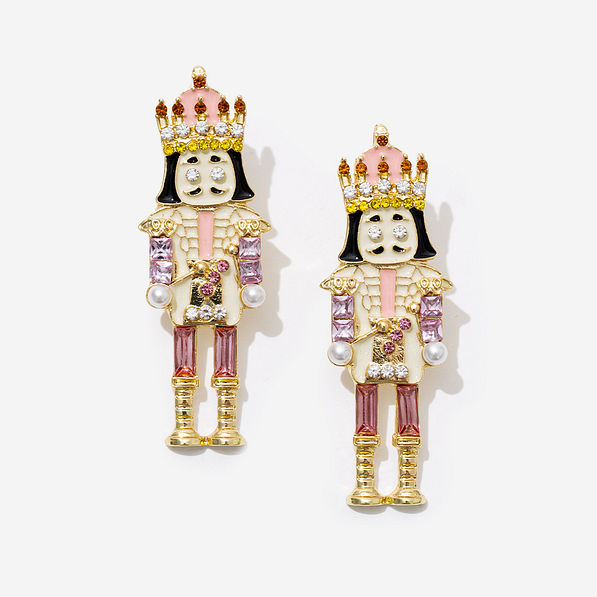 nutcracker earrings in pink