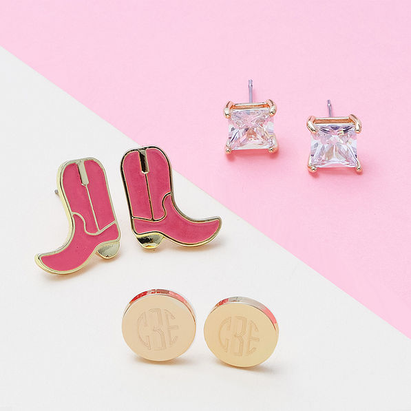 Monogrammed Western Earrings