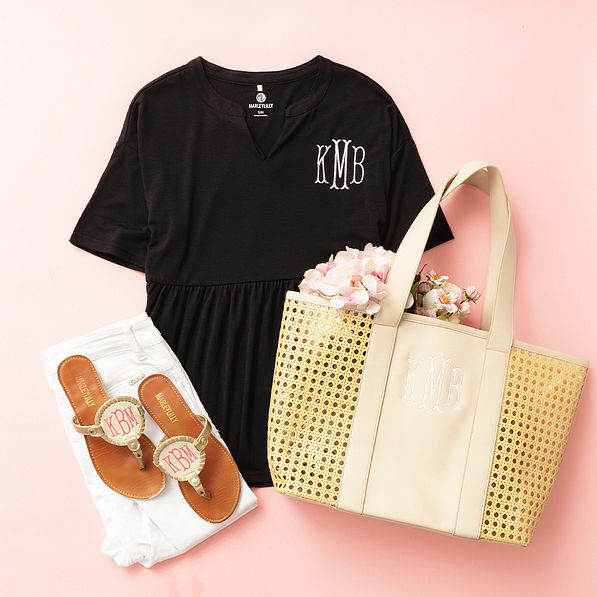 black peplum top flatlay