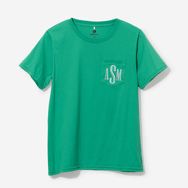 Monogrammed Short Sleeve Shirt in Green