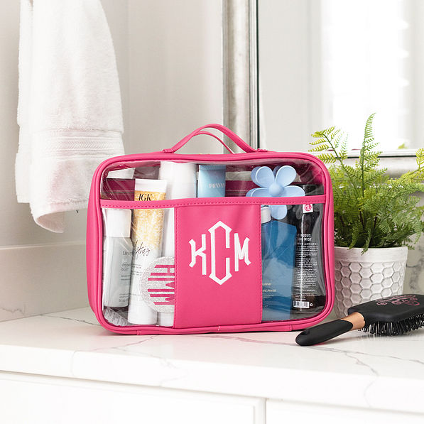 Monogrammed Large Clear Toiletry Case