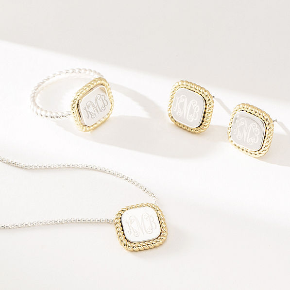 Monogrammed Cable Pendant Necklace