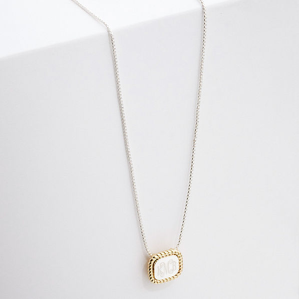 Monogrammed Cable Pendant Necklace