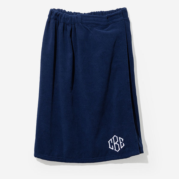 monogrammed towel wrap in navy blue 2025