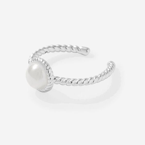 adjustable cable ring in silver