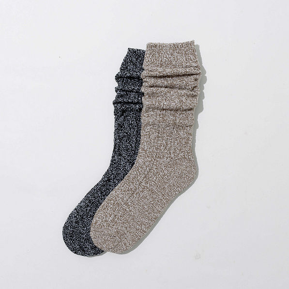 gray and brown slouch socks