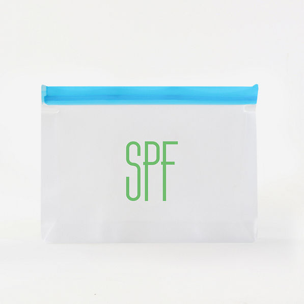 Monogrammed Sunscreen Bag in Blue