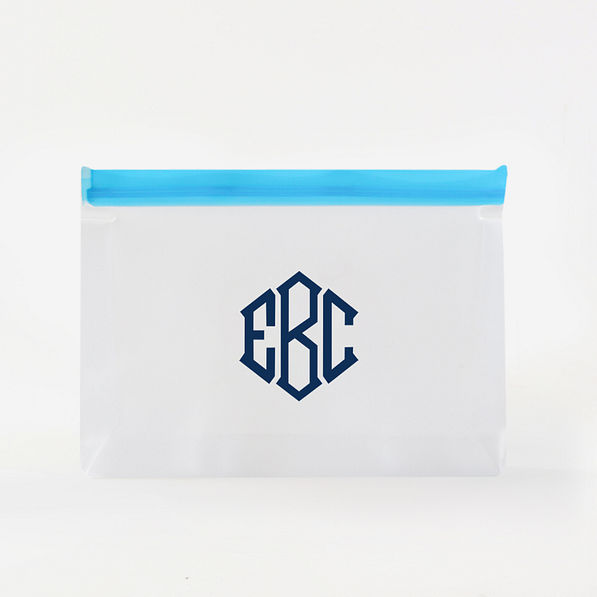 Monogrammed TSA Toiletries Bag in Blue