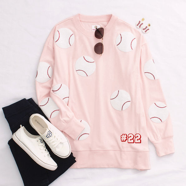 sequin sports sweatshirt with #22