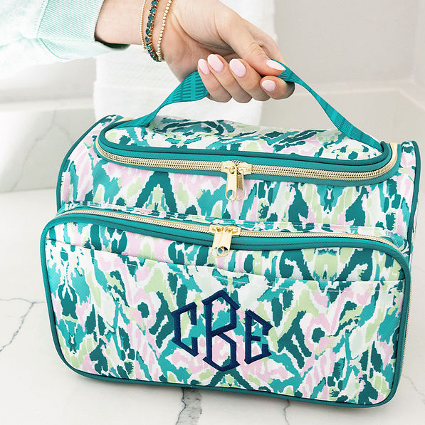 bermuda ikat carry all toiletry case in hand