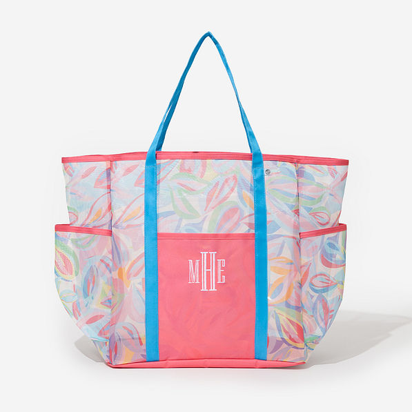 Monogrammed Mesh Tote