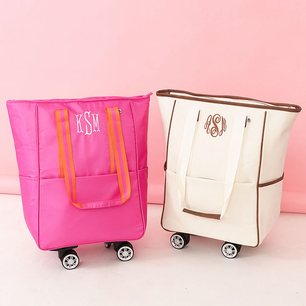 Monogrammed Rolling Tote