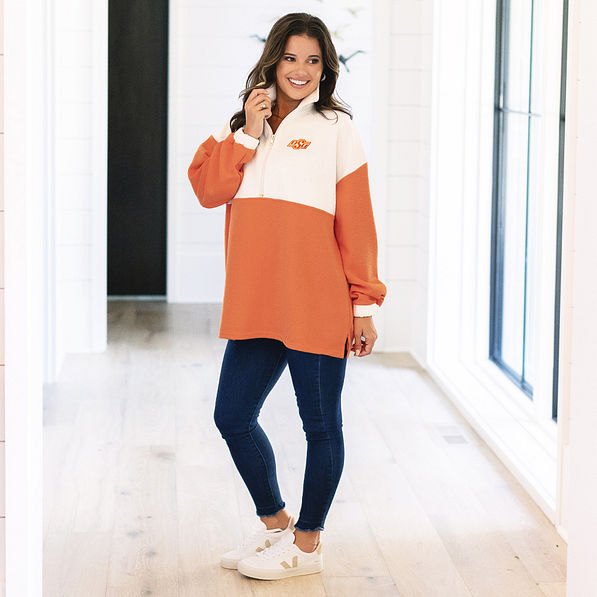 oklahoma state cowboys quilted pullover tunic on peyton