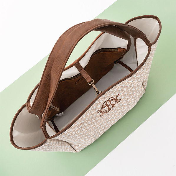 khaki shells timeless tote bag - inside