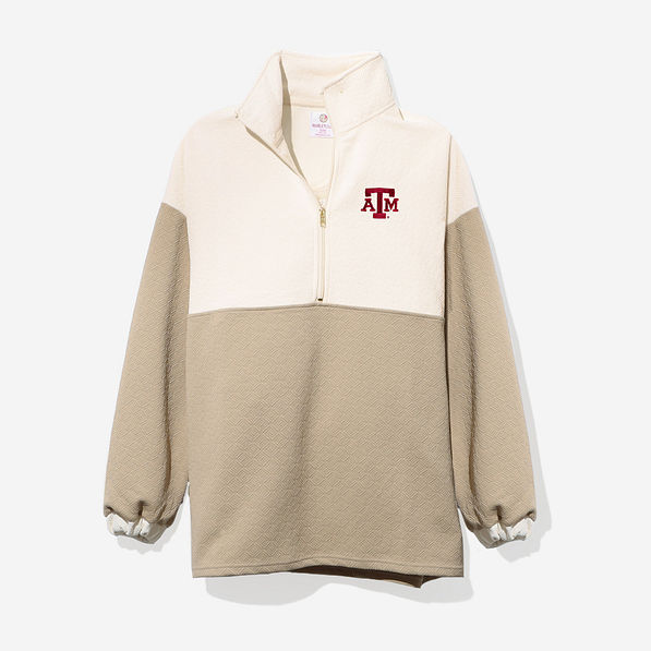 Texas A&M Quilted Pullover Tunic in Tan