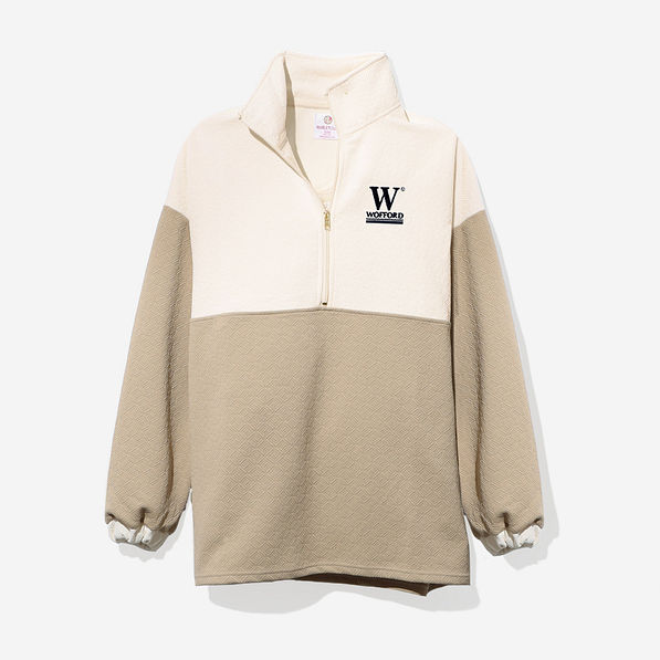 wofford terriers quilted pullover tunic in tan