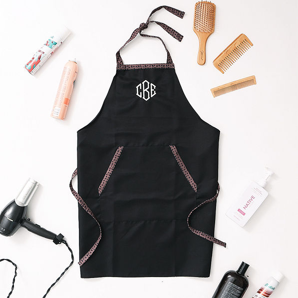 flatlay stylist supplies black with leopard