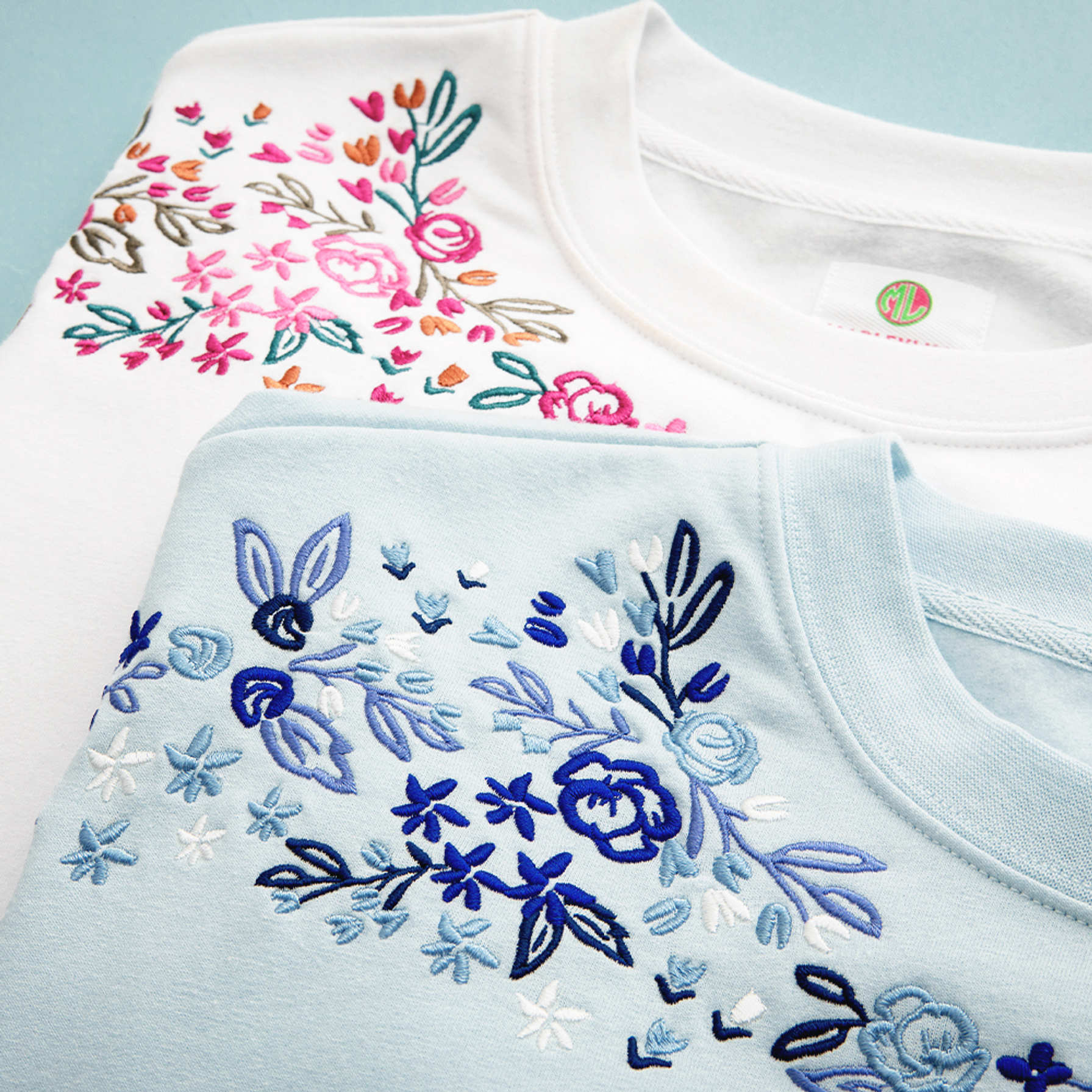 faith embroidered mock neck sweatshirt - polka dot